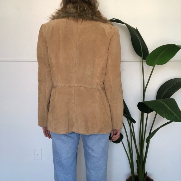 {St. John’s Bay} leather fur collar coat - Picture 8 of 12